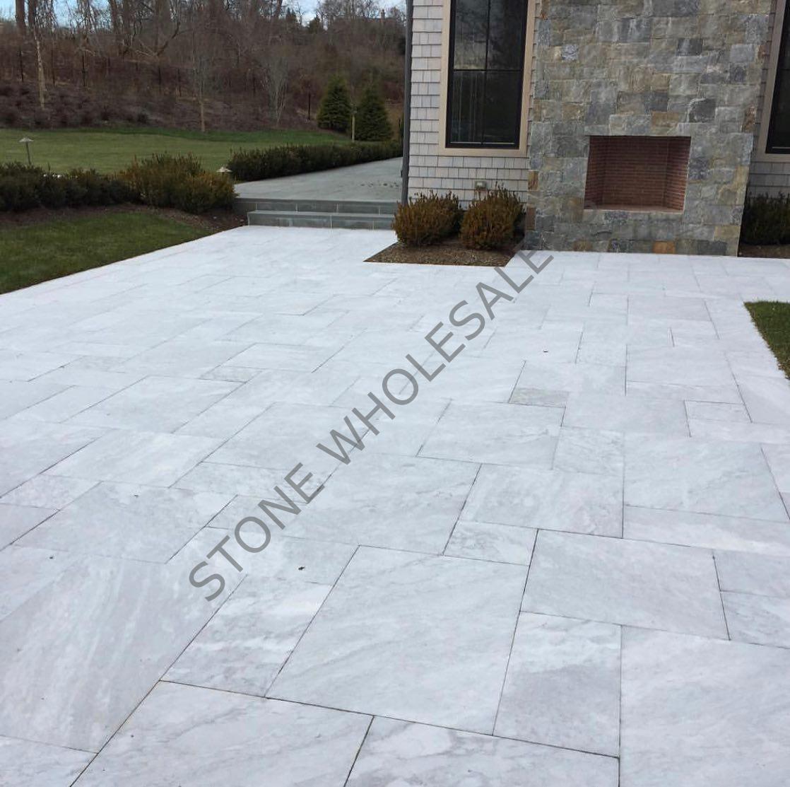 Fume Grey Dark Sandblasted Marble 12mm Tiles & 30mm Pavers Stone