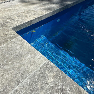 Silver Premium travertine unfilled and tumbled