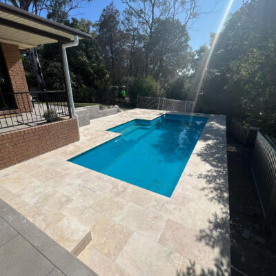 Rustic Ivory travertine unfilled and tumbled