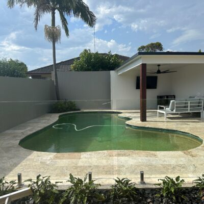 Latte SIlver travertine unfilled and tumbled